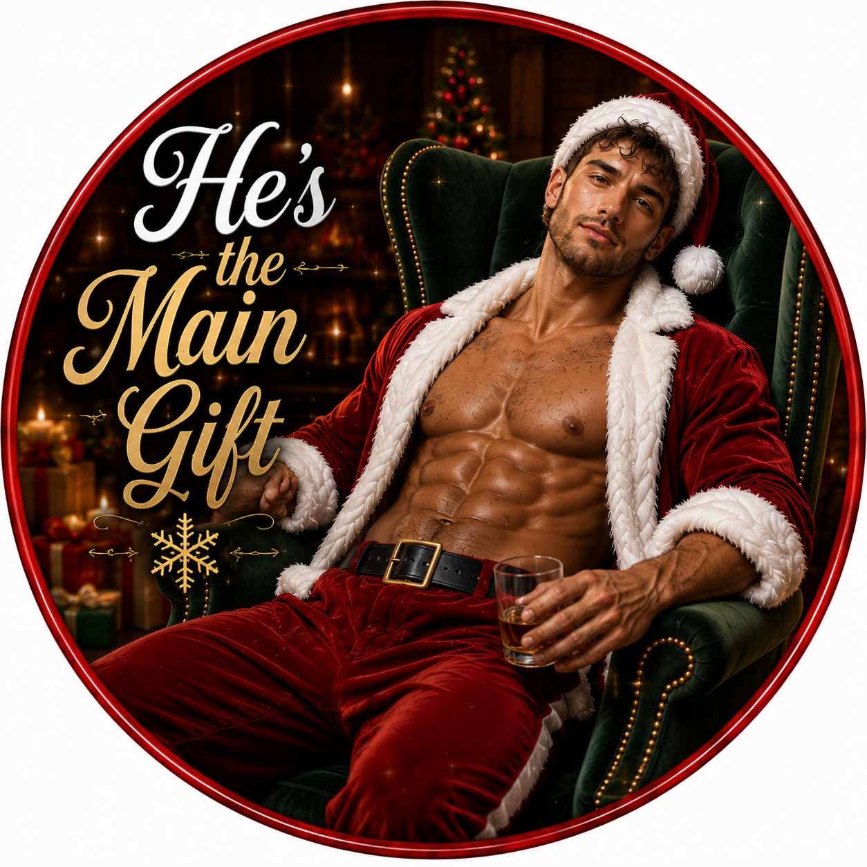 Unwrap Me Slowly ceramic Christmas ornament
