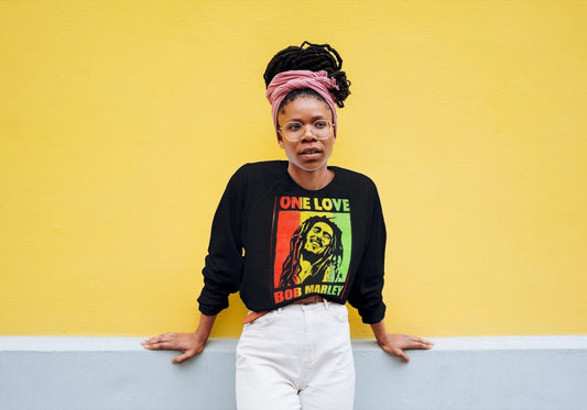 One Love Bob Marley Retro Graphic Long Sleeve T-Shirt