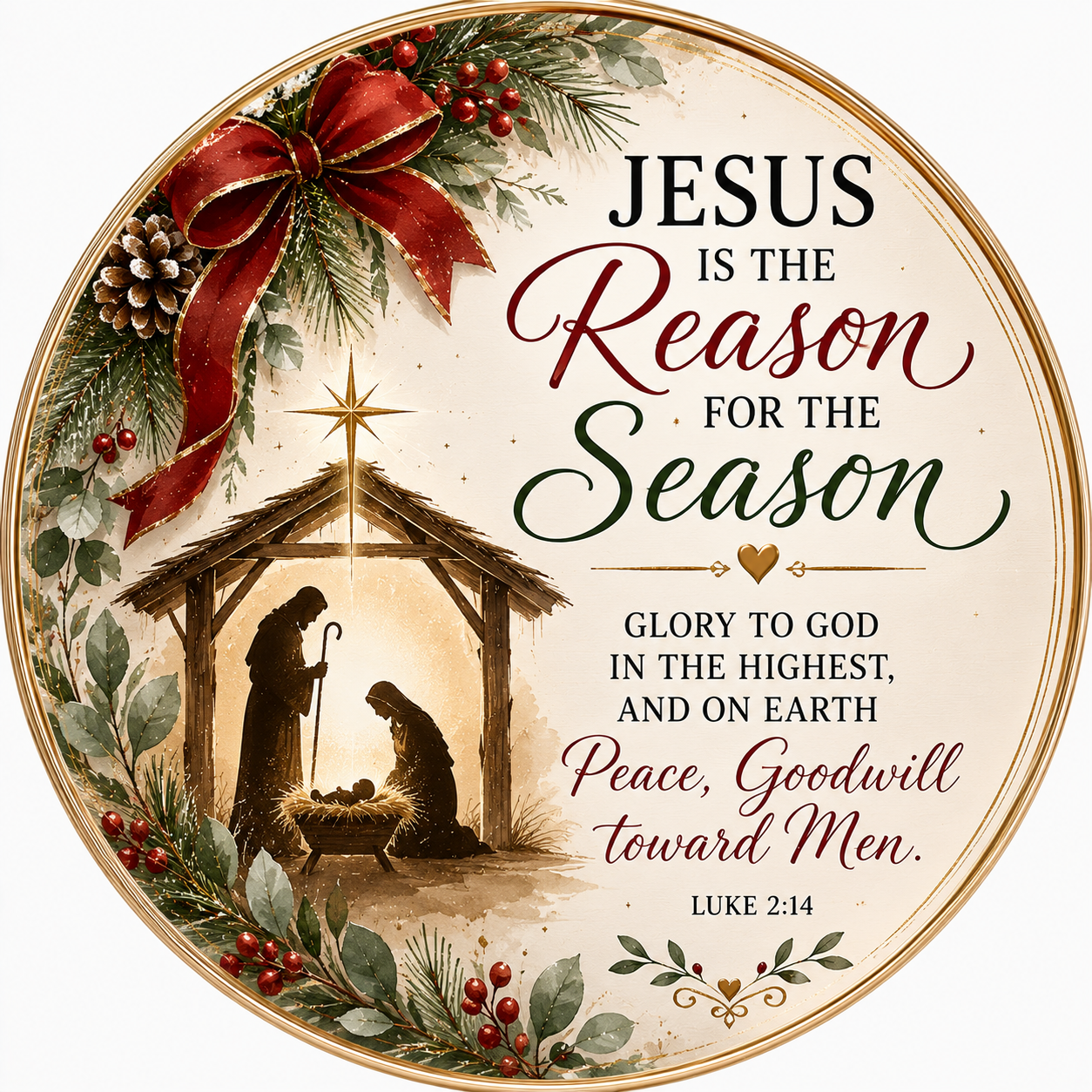 Christ is Born Christmas Ornaments – Scripture Nativity Holiday Decor