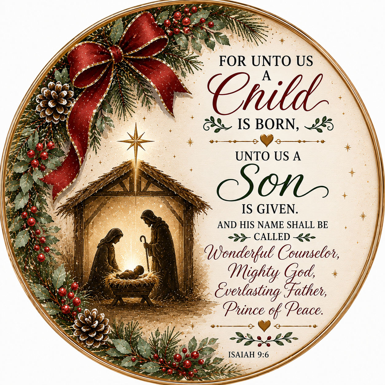 Christ is Born Christmas Ornaments – Scripture Nativity Holiday Decor