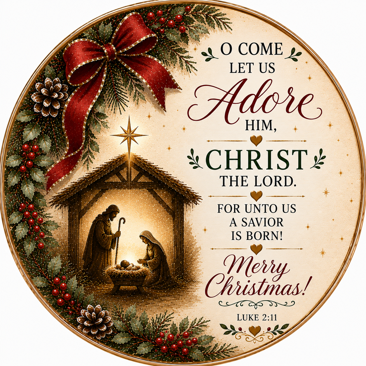 Christ is Born Christmas Ornaments – Scripture Nativity Holiday Decor
