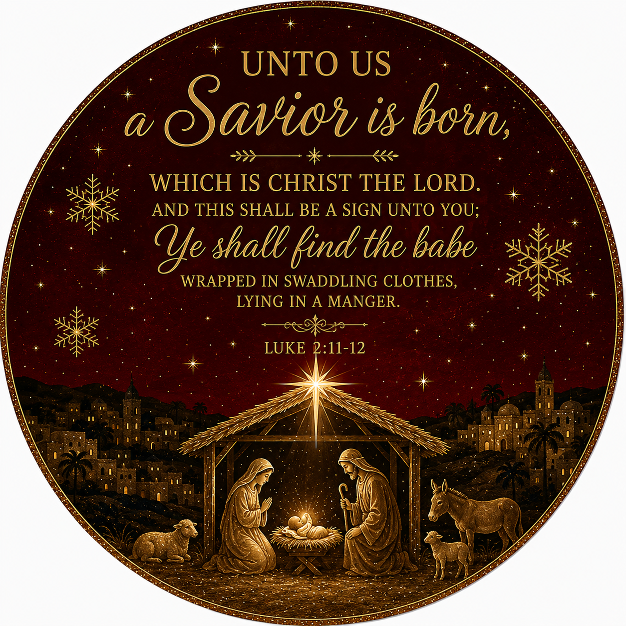Glory to God Scripture Nativity Ornaments – Christian Christmas Decor