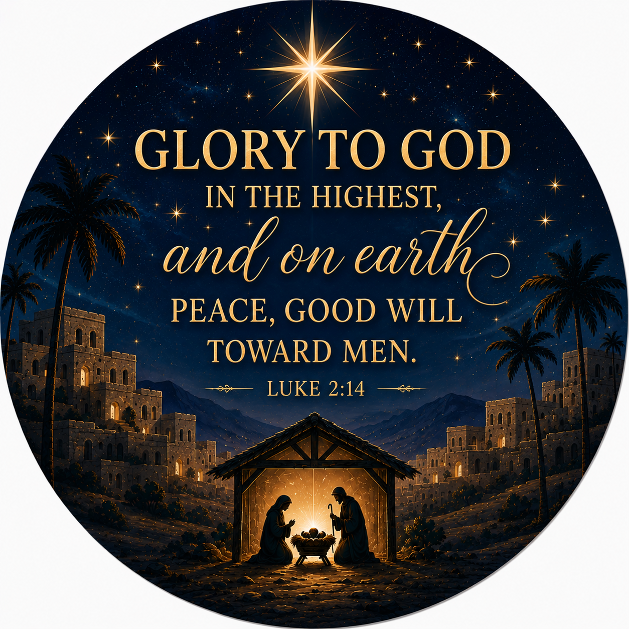 Glory to God Scripture Nativity Ornaments – Christian Christmas Decor