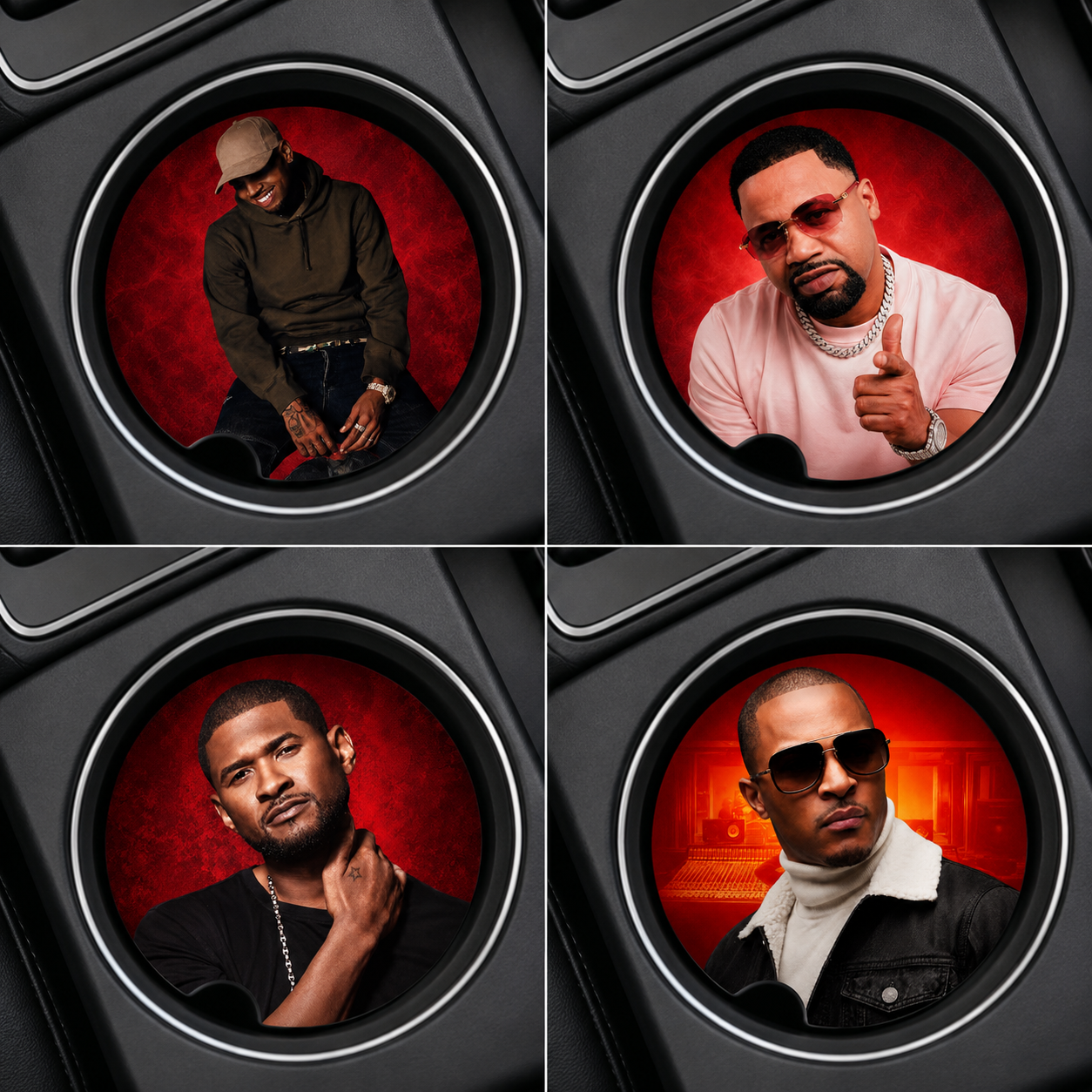 Music Artist Photo Car Coasters – Set of 4