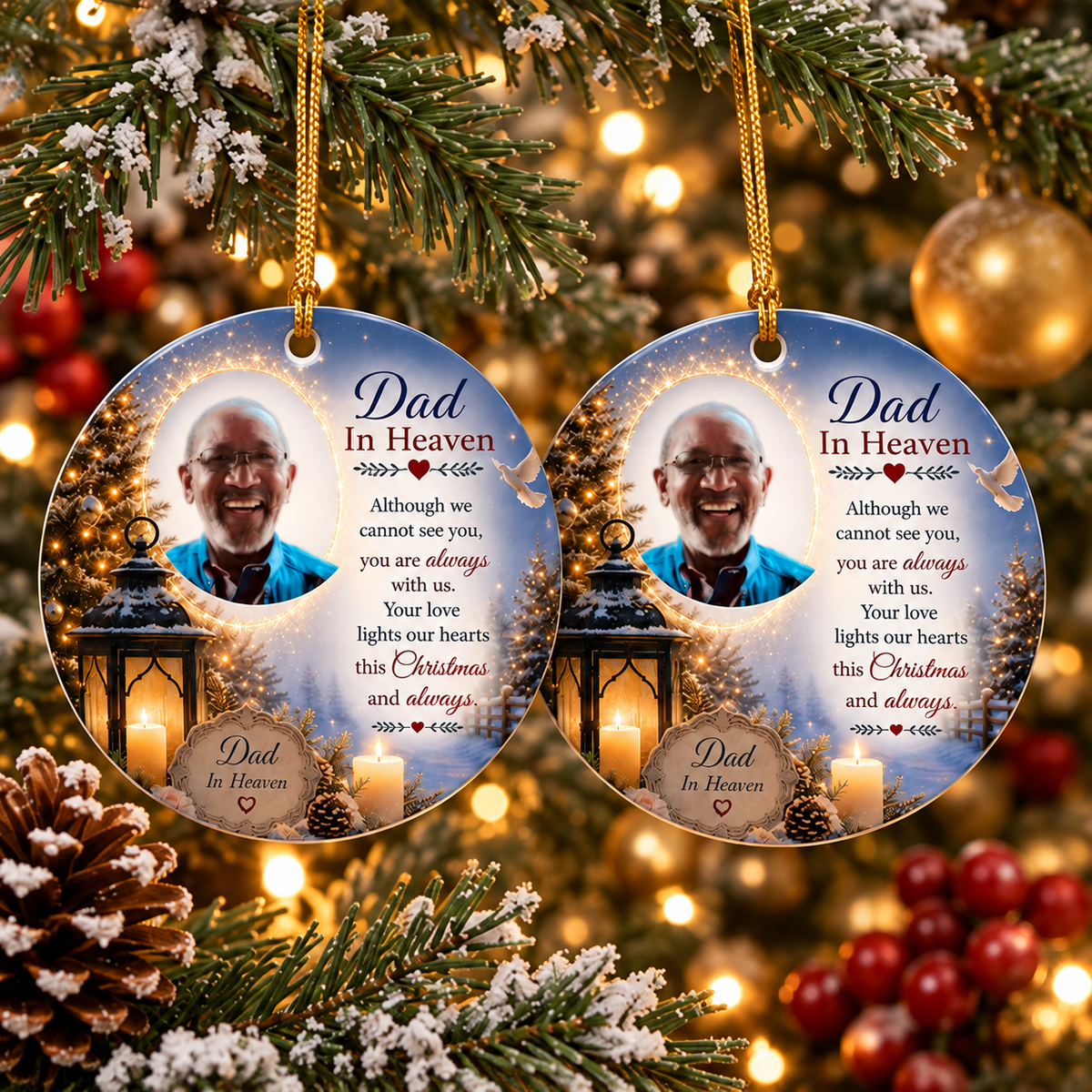 Dad in Heaven Memorial Christmas Ornament