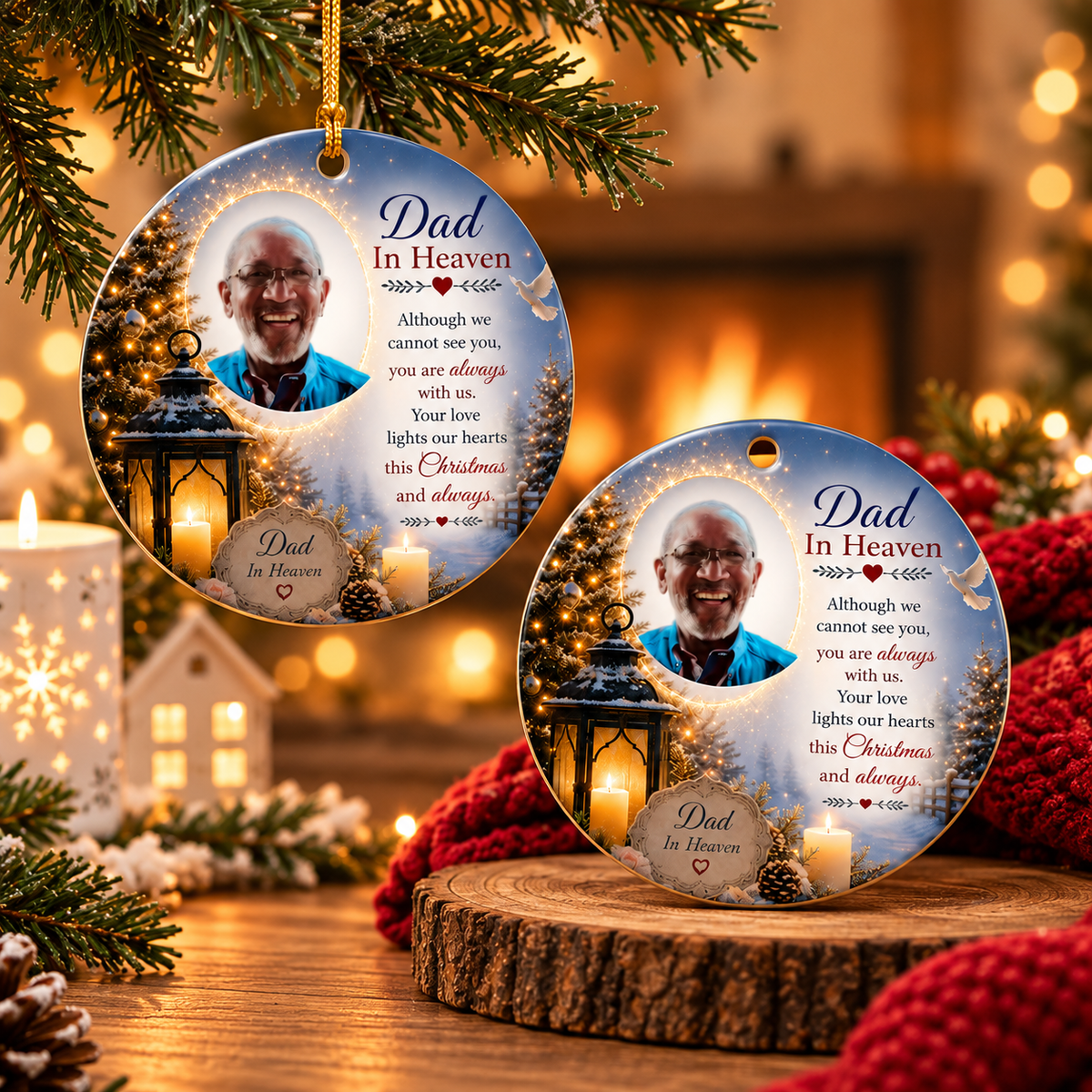 Dad in Heaven Memorial Christmas Ornament