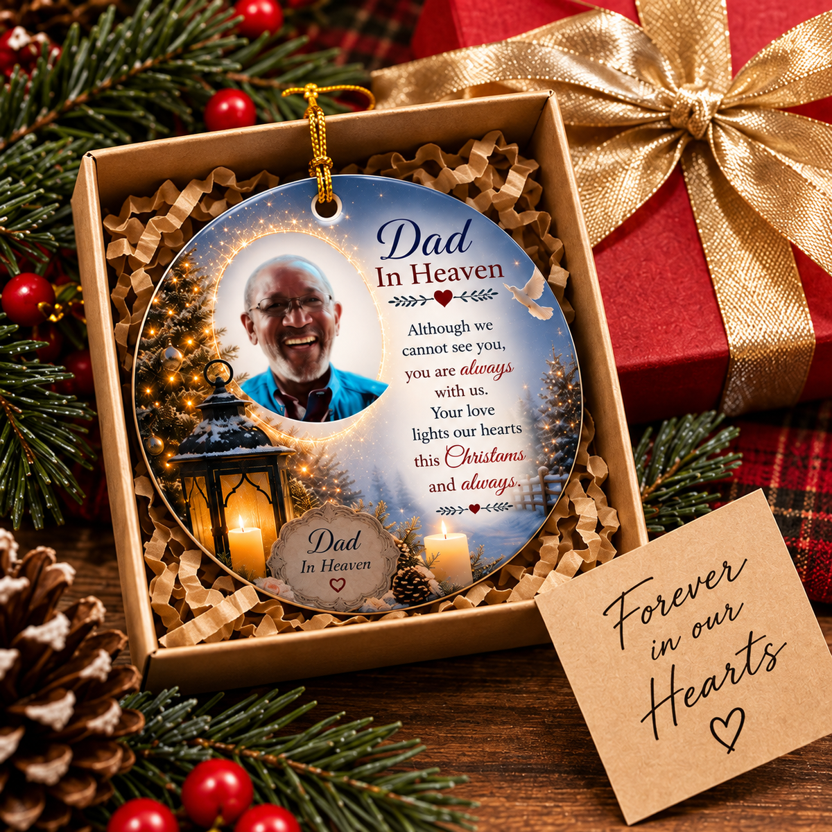 Dad in Heaven Memorial Christmas Ornament