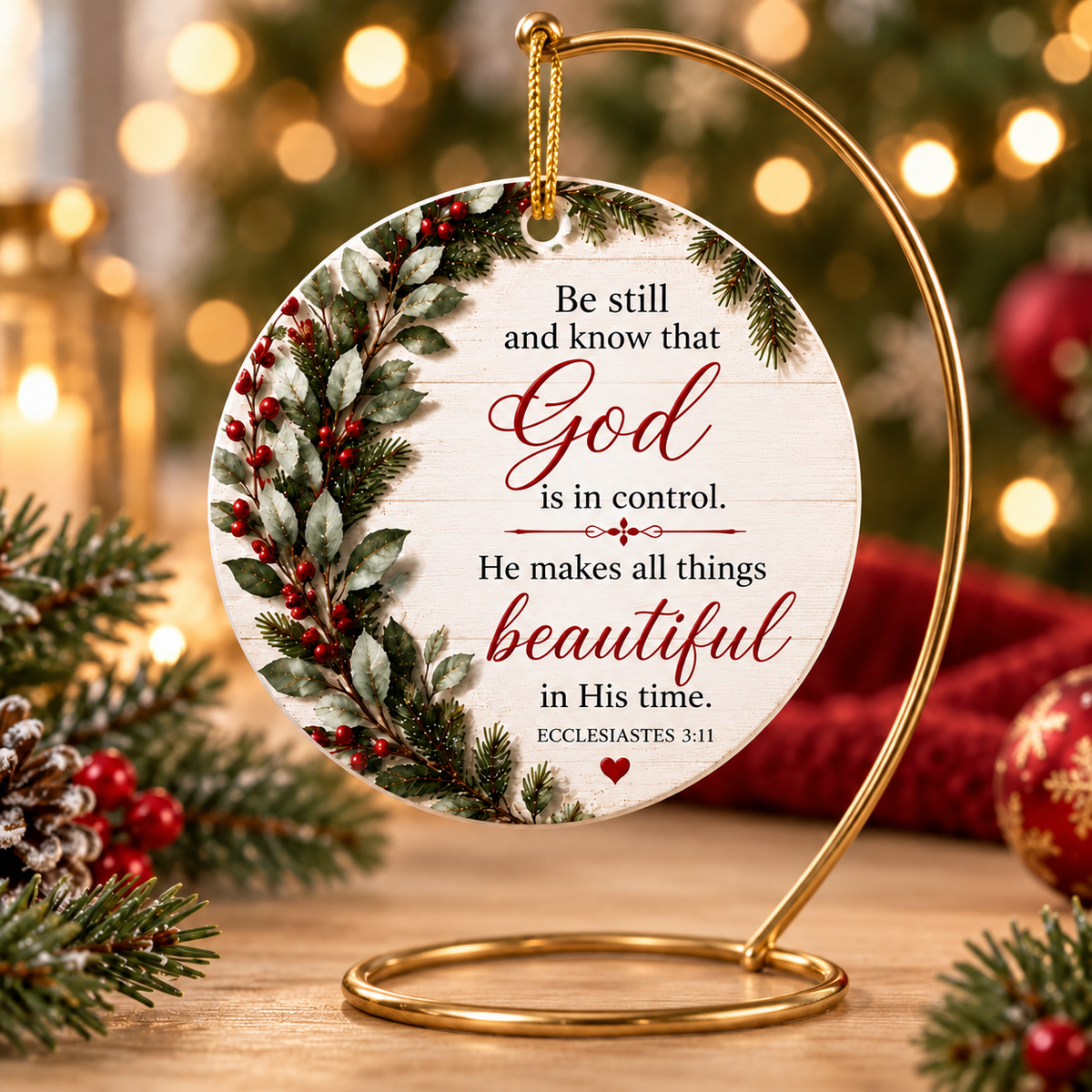Religious Scripture Christmas Ornament Set of 4