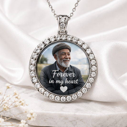 Forever in My Heart necklace worn by model
