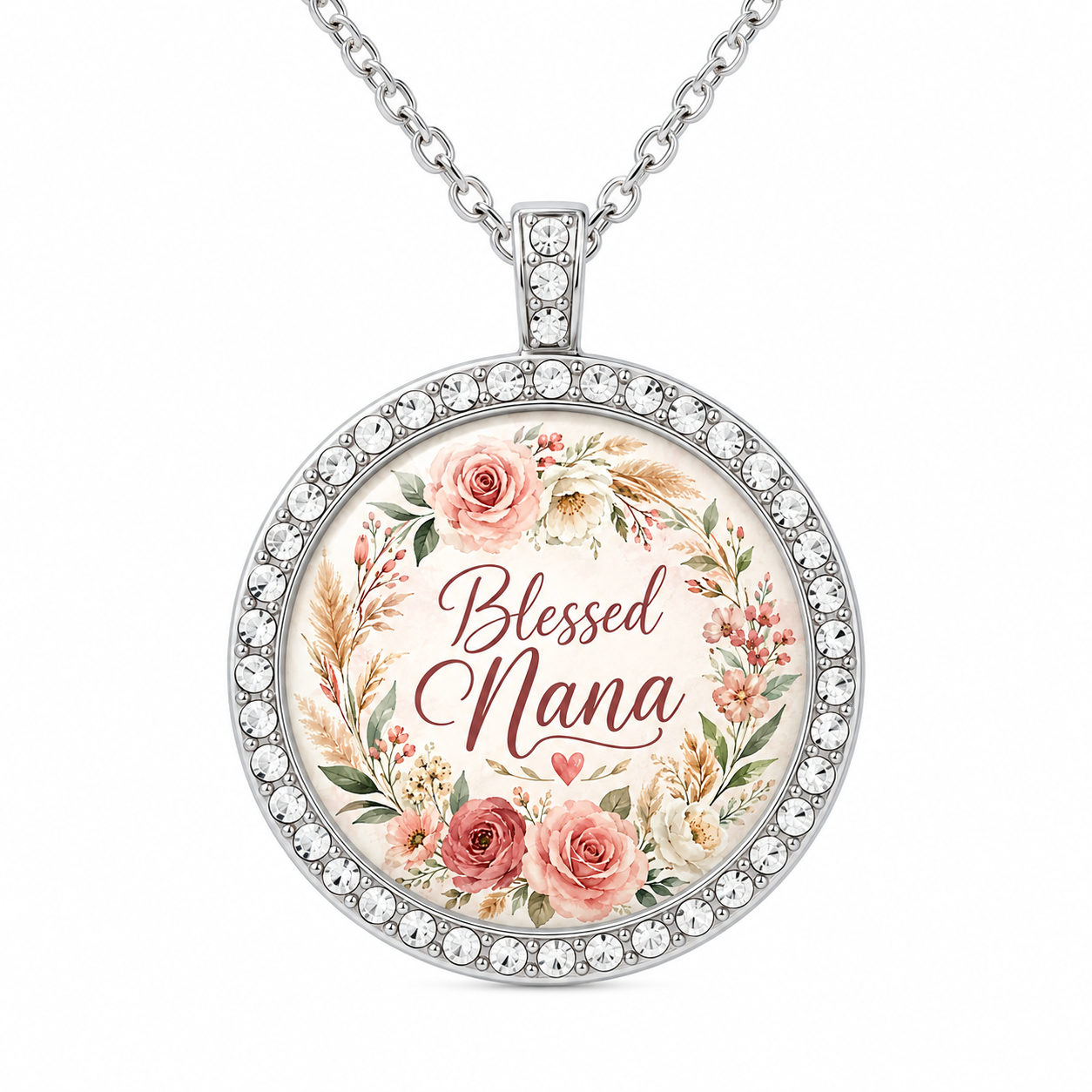 Blessed Nana necklace with gift box and roses
