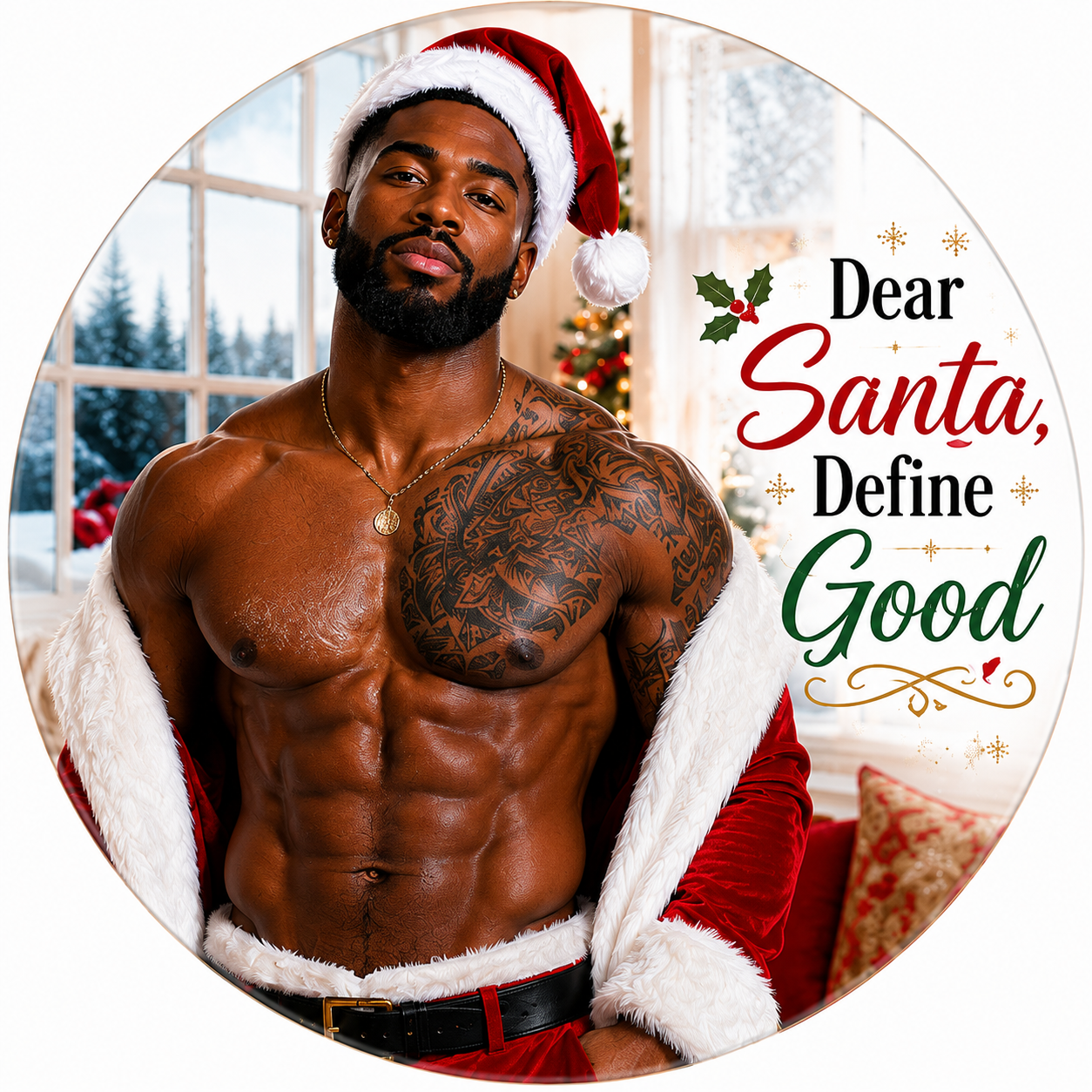 Santa Ain't The Only One Coming Tonight ceramic Christmas ornament