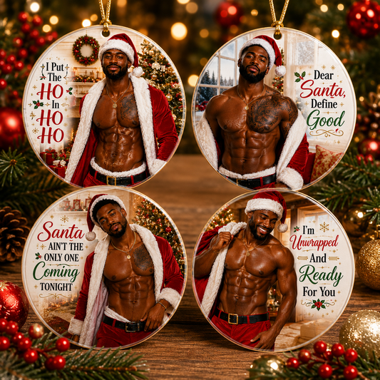 Sexy Santa Christmas Ornament Set of 4