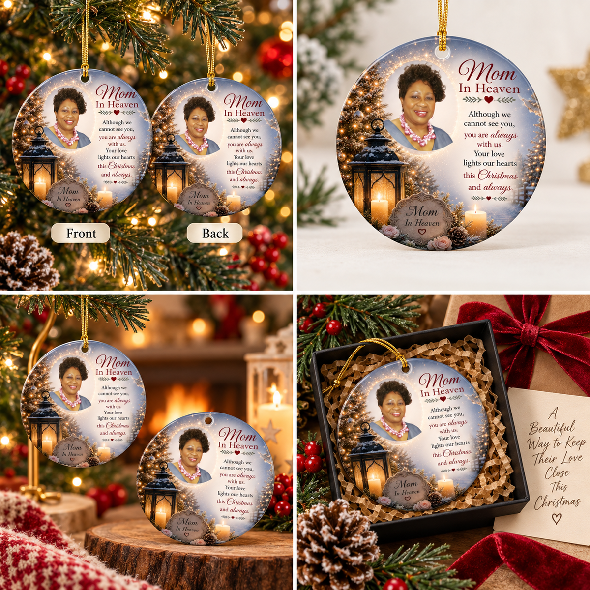 Mom in Heaven Memorial Christmas Ornament