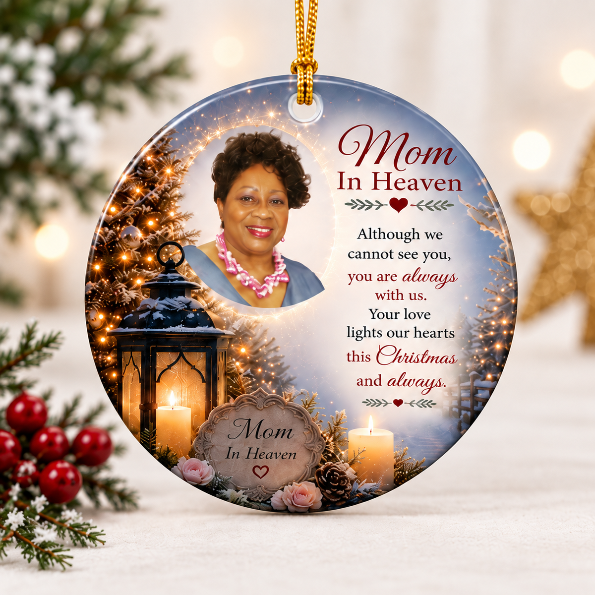 Mom in Heaven Memorial Christmas Ornament