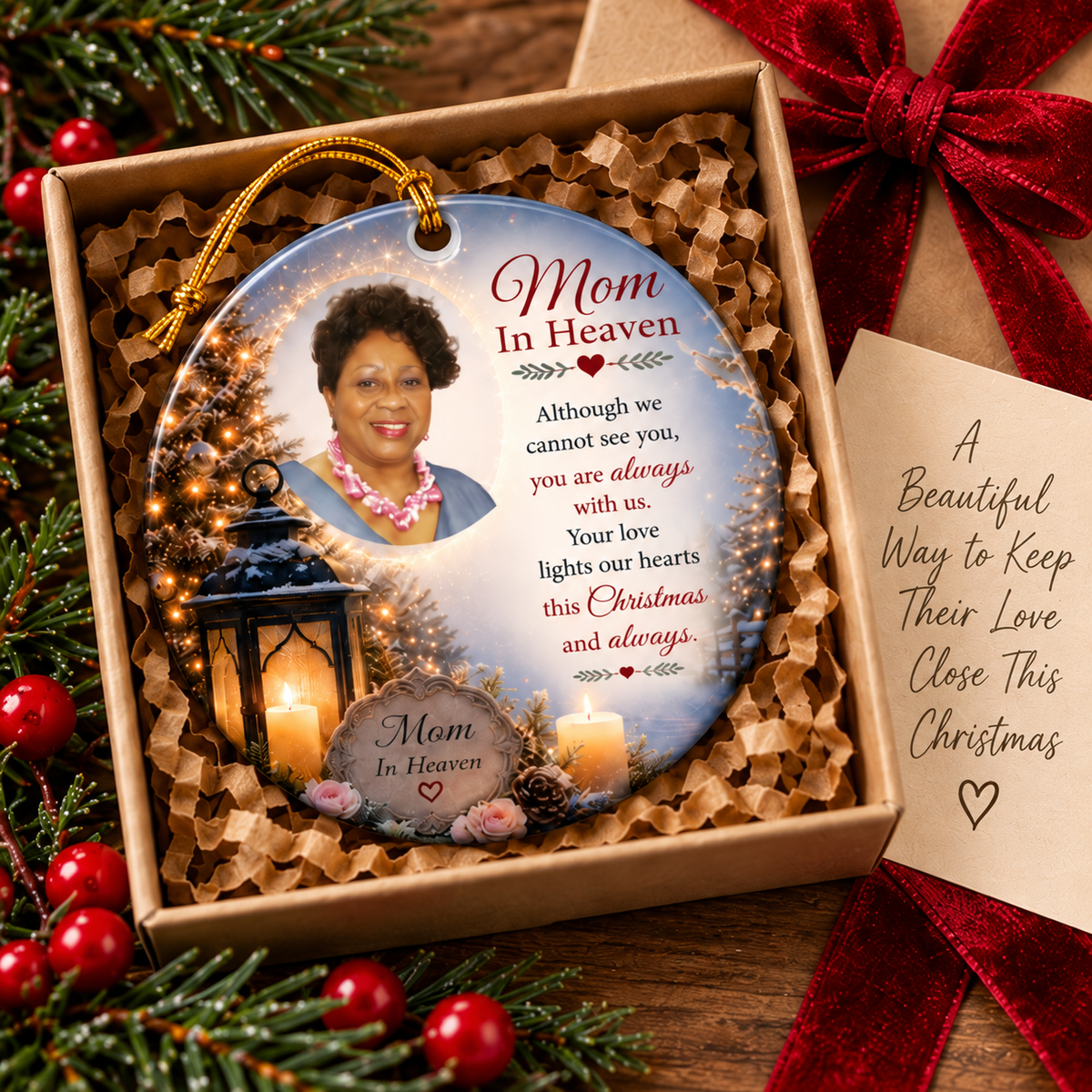 Mom in Heaven Memorial Christmas Ornament