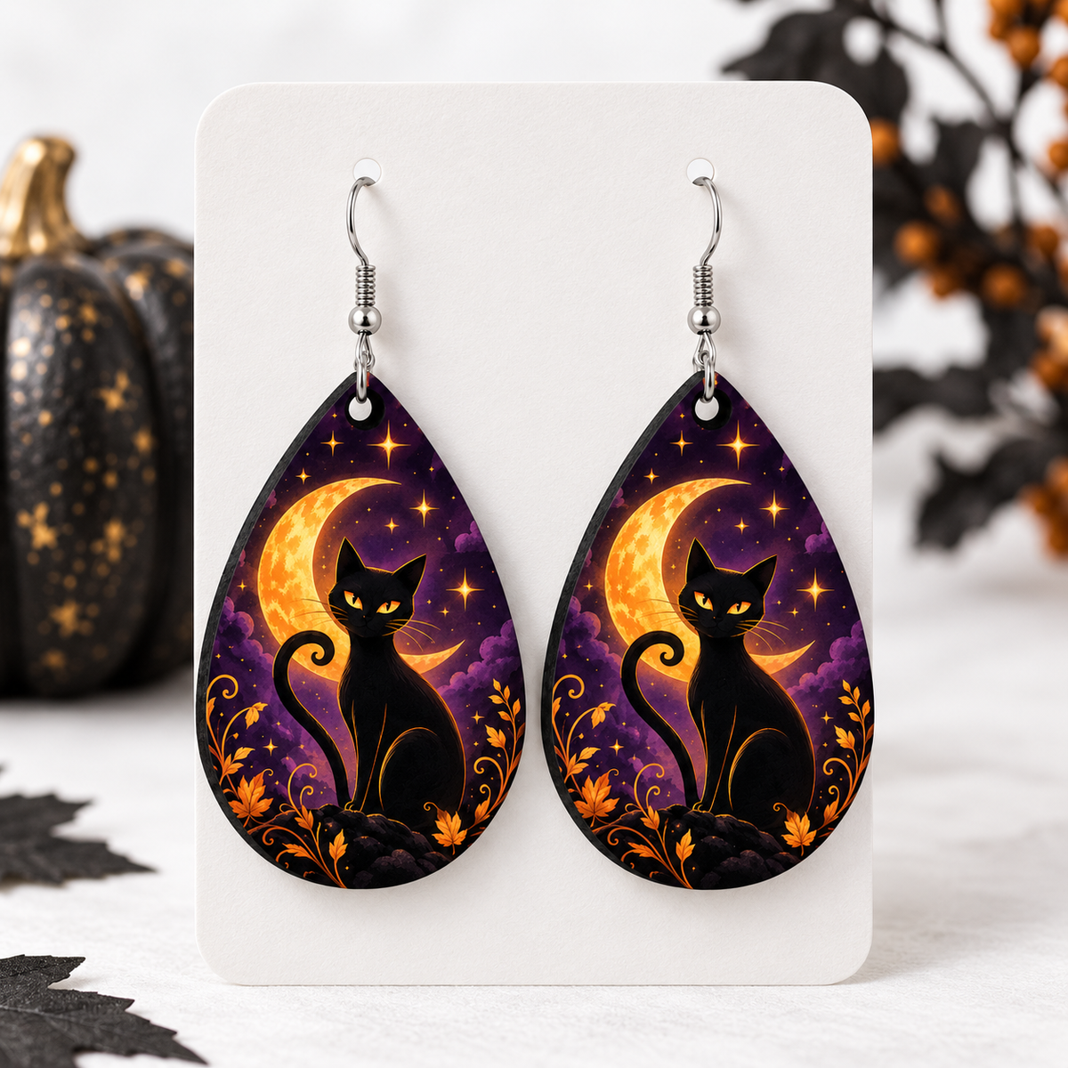 Halloween Teardrop Earrings - 10 Designs