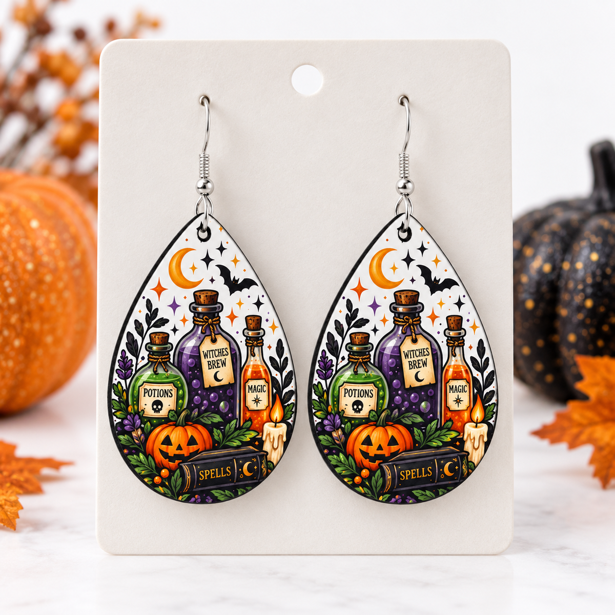 Halloween Teardrop Earrings - 10 Designs